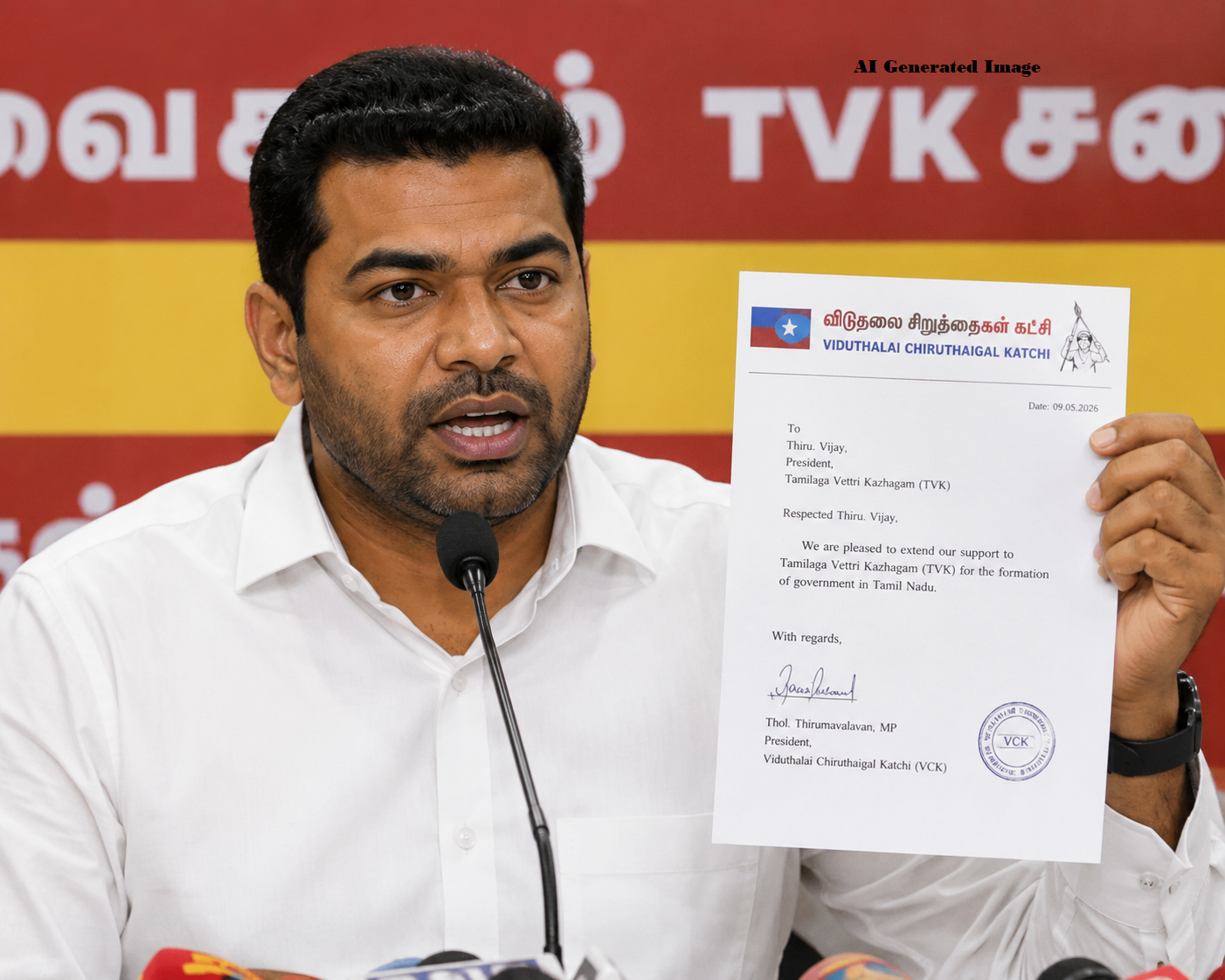 VCK Extends Support for Government Formation, Says General Secretary of Election Campaign, Adhav Arjuna